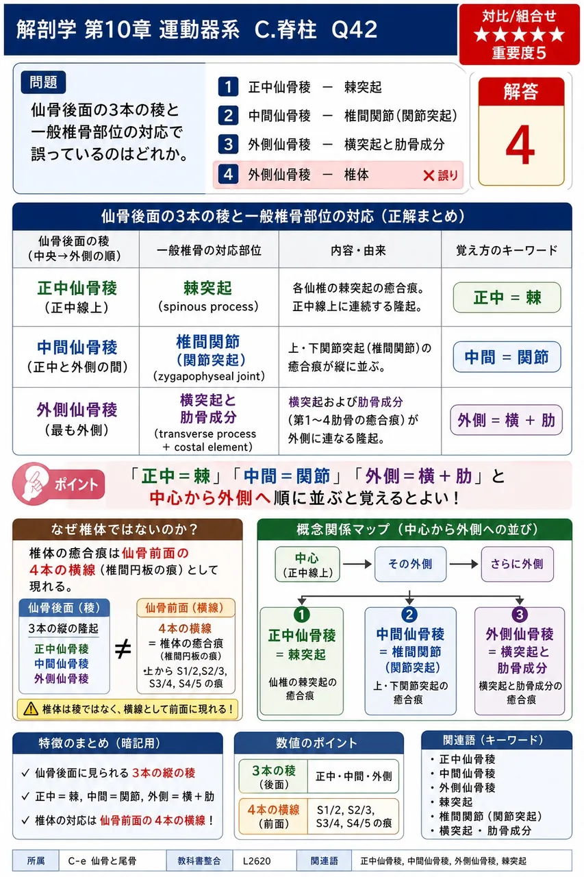 脊柱の生理的弯曲について誤っているのはどれか。 解説図