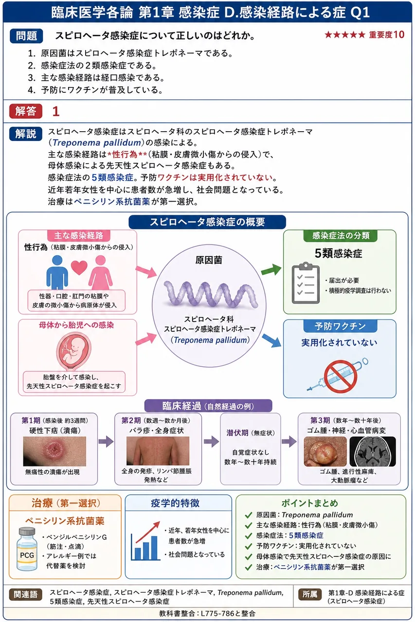 梅毒について正しいのはどれか。 解説図
